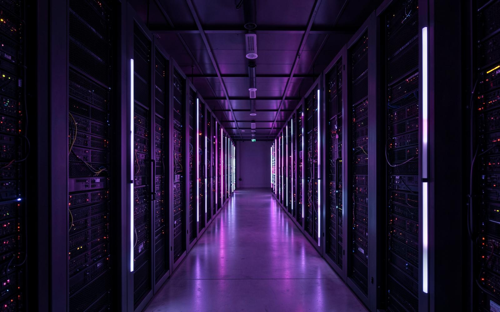 Modern data centre corridor